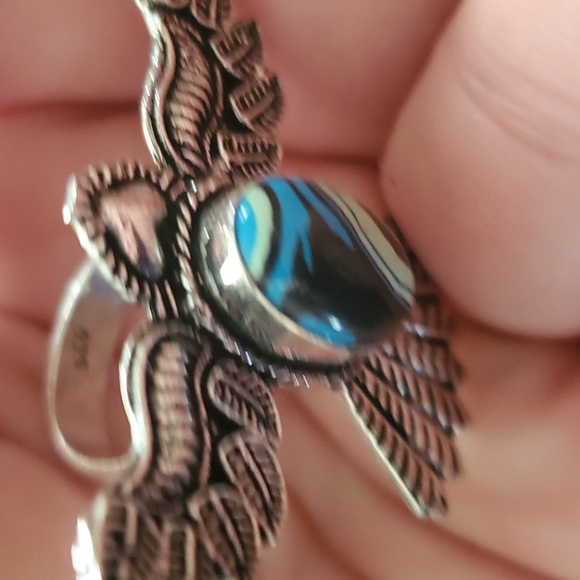 New Mosaic Jasper 925 Silver Mystic Ring. - Picture 14 of 16